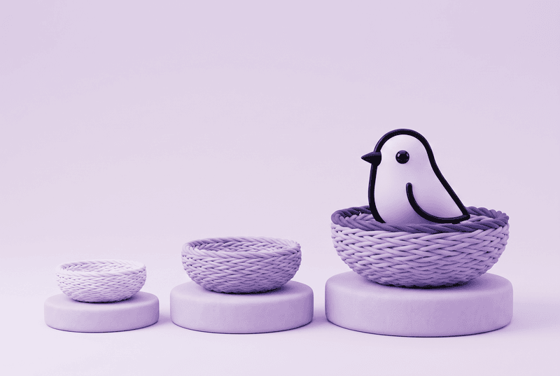Storebird pricing plans — three nests growing from small to large, one for each tier: Essential, Pro and Scale