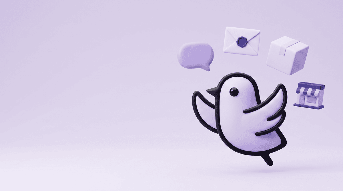 Storebird, the AI sales assistant for WooCommerce — the Storebird mascot handling a chat message, a customer email, an order parcel and a storefront at once